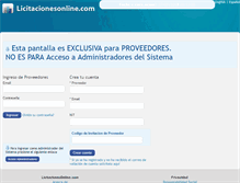 Tablet Screenshot of licitacionesonline.com